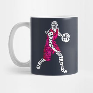 Girls Basketball Player Typography Mug